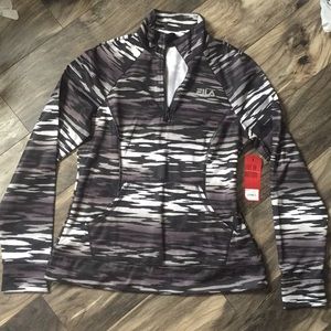 Zebra stripped Fila sport workout jacket